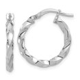 thumbnail image 1 of Auriga Fine Jewelry 925 Sterling Silver Rhod-Plated Polished Twisted Hoop Earrings for Women (L-22mm, W-19.75mm), 1 of 3