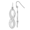 thumbnail image 1 of Auriga Fine Jewelry 925 Sterling Silver Rhod-plated Diamond-cut Post Dangle Earrings for Women, 1 of 6