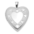 thumbnail image 1 of Auriga Fine Jewelry 925 Sterling Silver Rhod-plated Hearts Border 20mm Heart Locket (L-25mm, W-19.55mm) for Women, 1 of 6