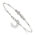 thumbnail image 1 of Auriga Fine Jewelry 925 Sterling Silver Rhod-plated Polished Beads w/.75 inch ext Bangle Bracelet for Women, 1 of 5