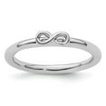 thumbnail image 1 of Auriga Fine Jewelry 925 Sterling Silver Rhodium Infinity Symbol Ring for Women Size- 8, 1 of 6