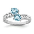 thumbnail image 1 of Auriga Fine Jewelry 925 Sterling Silver Rhodium Light Blue Topaz Heart Engagement Ring Size 7for Women, 1 of 7