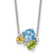 thumbnail image 1 of Auriga Fine Jewelry 925 Sterling Silver Rhodium Lt. Swiss Gemstones Necklace for Women 18", 1 of 6