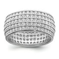 thumbnail image 1 of Auriga Fine Jewelry 925 Sterling Silver Rhodium Plated 5-row Eternity Ring Size 6 for Women, 1 of 5