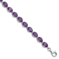 thumbnail image 1 of Auriga Fine Jewelry 925 Sterling Silver Rhodium Plated Amethyst Bracelet 7 inch for Women (L- 7inch, W- 5mm), 1 of 6