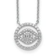 thumbnail image 1 of Auriga Fine Jewelry 925 Sterling Silver Rhodium Plated CZ Evil Eye Necklace w/2in Extender Necklace for Women 17", 1 of 6
