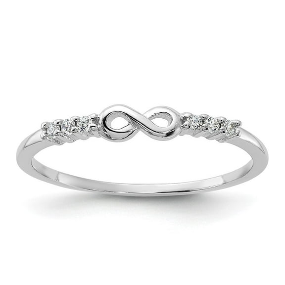 Auriga Fine Jewelry 925 Sterling Silver Rhodium Plated CZ Infinity Ring for Women Size 6