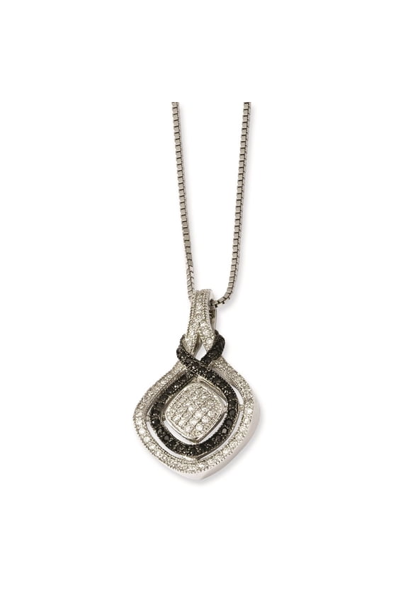 Fine Jewelry 925 Sterling Silver Rhodium-Plated CZ True Fire Necklace for Women 18"