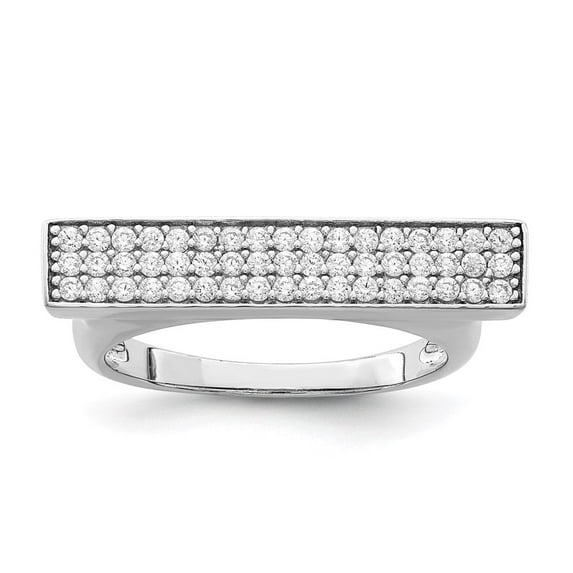 Auriga Fine Jewelry 925 Sterling Silver Rhodium Plated Cubic Zirconia Ring Size 6 for Women