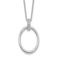 thumbnail image 1 of Auriga Fine Jewelry 925 Sterling Silver Rhodium-Plated Diamond Oval Necklace for Women 20", 1 of 6