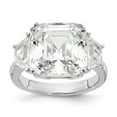 thumbnail image 1 of Auriga Fine Jewelry 925 Sterling Silver Rhodium Plated Fancy Cubic Zirconia Ring Size 6 for Women, 1 of 3