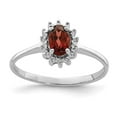 thumbnail image 1 of Auriga Fine Jewelry 925 Sterling Silver Rhodium Plated Garnet Diamond Ring Size 6 for Women, 1 of 4