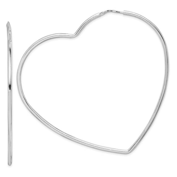 Auriga Fine Jewelry 925 Sterling Silver Heart Hoop Earrings for Women