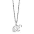 thumbnail image 1 of Auriga Fine Jewelry 925 Sterling Silver Rhodium-Plated Letter B Initial Necklace for Women, 1 of 4