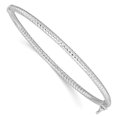 thumbnail image 1 of Auriga Fine Jewelry 925 Sterling Silver Rhodium Plated Polish/Textured 3mm Hinged Bangle 7inch for Women, 1 of 5