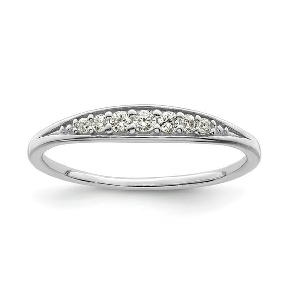 Auriga Fine Jewelry 925 Sterling Silver Rhodium Plated Polished Cubic Zirconia Ring Size 6 for Women
