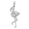 thumbnail image 1 of Auriga Fine Jewelry 925 Sterling Silver Rhodium-Plated Polished Flamingo Pendant for Women (L-38 mm, W-14 mm), 1 of 6