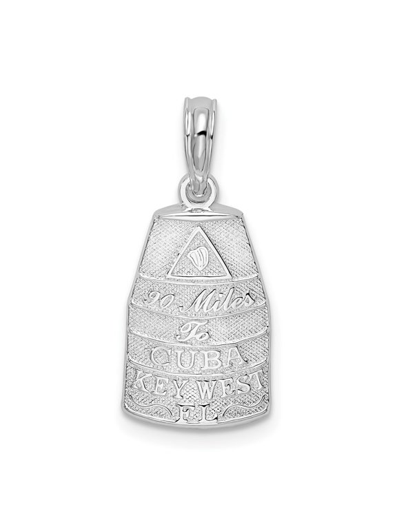 Fine Jewelry 925 Sterling Silver Rhodium-Plated Polished Key West USA Pendant for Women (L-22.3mm)
