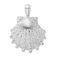 thumbnail image 1 of Auriga Fine Jewelry 925 Sterling Silver Rhodium-Plated Polished and Textured Lions Paw Shell Pendant (L-38.6 mm), 1 of 1