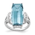 thumbnail image 1 of Auriga Fine Jewelry 925 Sterling Silver Rhodium Sky Blue Topaz & Diamond Ring for Women Size- 7, 1 of 6