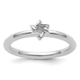 thumbnail image 1 of Auriga Fine Jewelry 925 Sterling Silver Rhodium Star of David Ring for Women Size 9, 1 of 6