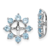 Auriga Fine Jewelry 925 Sterling Silver Rhodium Swiss Blue Topaz Earrings Jackets for Women