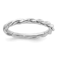 thumbnail image 1 of Auriga Fine Jewelry 925 Sterling Silver Rhodium Twist Ring for Women Size 7, 1 of 6