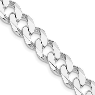 Auriga Fine Jewelry 925 Sterling Silver Rhodium-plated 11 mm Curb Chain Necklace for Women 20"