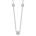 thumbnail image 1 of Auriga Fine Jewelry 925 Sterling Silver Rhodium-plated 3 Station CZ Necklace for Women 18", 1 of 7