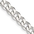 thumbnail image 1 of Auriga Fine Jewelry 925 Sterling Silver Rhodium-plated 7 mm Curb Chain Necklace for Women 16", 1 of 6
