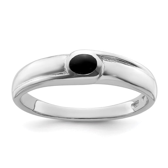 Auriga Fine Jewelry Mother's Day Gift 925 Sterling Silver Black Onyx 5mm Band Ring for Women Size 11
