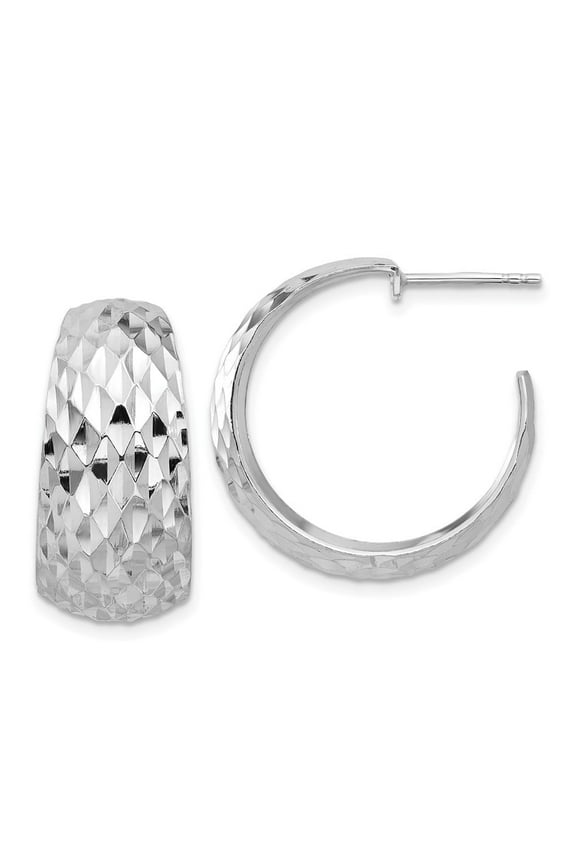 Fine Jewelry 925 Sterling Silver C-Hoop Post Earrings for Women