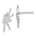 thumbnail image 1 of Auriga Fine Jewelry 925 Sterling Silver CZ Ballerina Post Stud Earrings for Women, 1 of 6