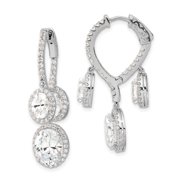 Auriga Fine Jewelry 925 Sterling Silver Rhodium-plated CZ Fancy Dangle In and Out Earrings for Women