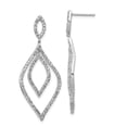thumbnail image 1 of Auriga Fine Jewelry 925 Sterling Silver Rhodium-plated CZ Fancy Flames Post Dangle Earrings for Women, 1 of 6