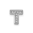 thumbnail image 1 of Auriga Fine Jewelry 925 Sterling Silver Rhodium-plated CZ Letter T Initial Slide Pendant for Women Charm, 1 of 6