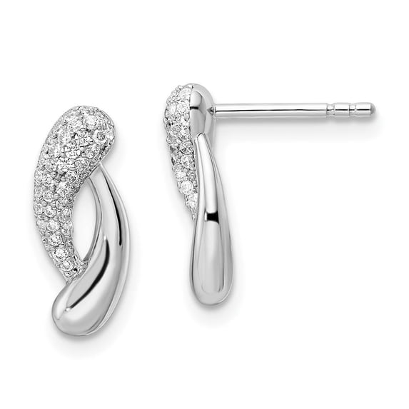 Auriga Fine Jewelry 925 Sterling Silver CZ Post Drop Earrings for Women