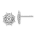 thumbnail image 1 of Auriga Fine Jewelry 925 Sterling Silver Rhodium-plated CZ Snowflake Post Stud Earrings for Women, 1 of 5