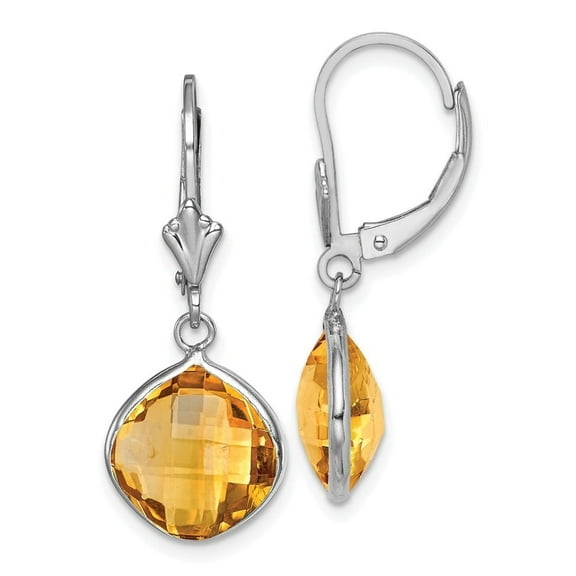 Auriga Fine Jewelry 925 Sterling Silver Citrine Dangle Lever Back Earrings for Women