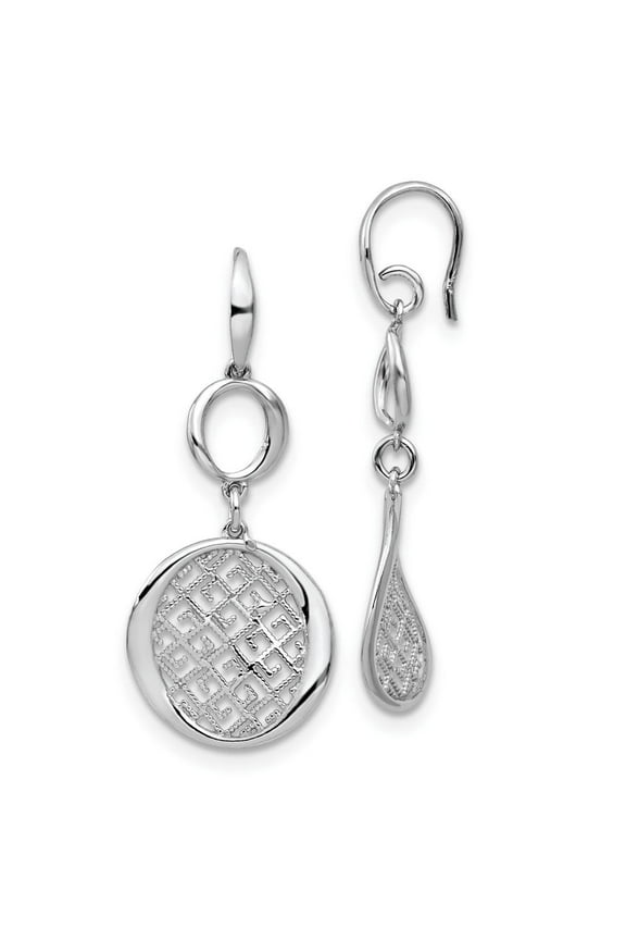 Fine Jewelry 925 Sterling Silver Filigree Dangle Earrings for Women
