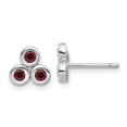 thumbnail image 1 of Auriga Fine Jewelry 925 Sterling Silver Rhodium-plated Garnet Bezel-set Stud Earrings for Women, 1 of 5