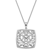 Auriga Fine Jewelry 925 Sterling Silver Rhodium-plated I Care About What You Are Going Through 18 Necklace for Women 18"