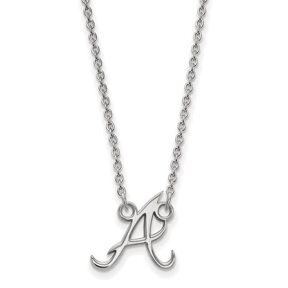Auriga Fine Jewelry 925 Sterling Silver Rhodium-plated Letter A Small Pendant Necklace for Women 18"
