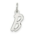 thumbnail image 1 of Auriga Fine Jewelry 925 Sterling Silver Rhodium-plated Letter B Initial Charm Pendant for Women (L - 19mm, W - 8mm), 1 of 6