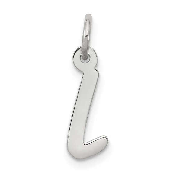 Auriga Fine Jewelry 925 Sterling Silver Rhodium-plated Letter L Initial Charm Pendant for Women (L - 19mm, W - 8mm)