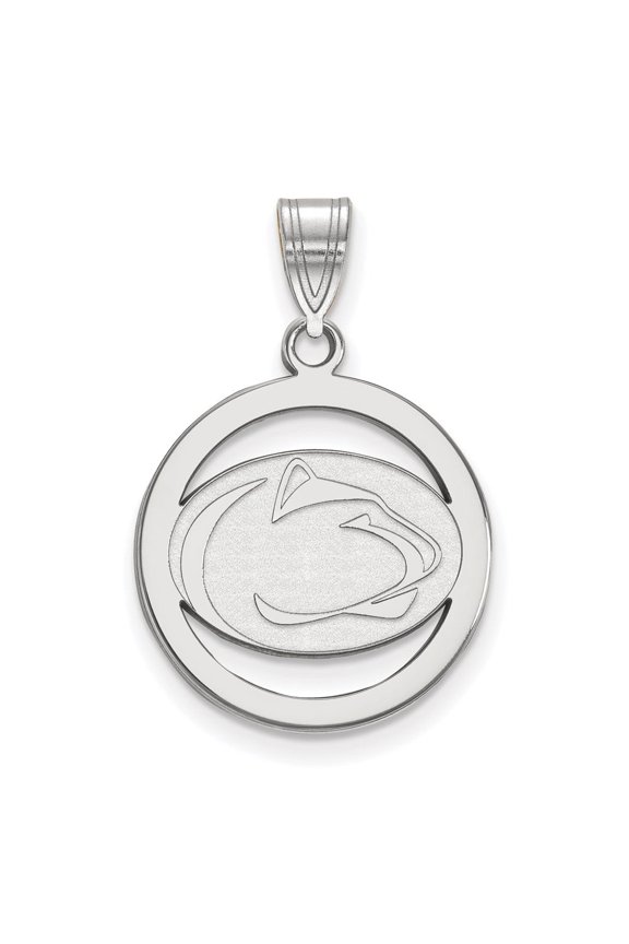 Fine Jewelry 925 Sterling Silver Rhodium-plated Medium Circle Pendant for Women (L-25 mm, W-18 mm)