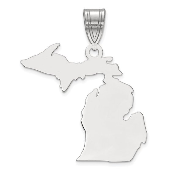 Auriga Fine Jewelry 925 Sterling Silver/Rhodium-plated Michigan State Pendant for Women