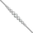 thumbnail image 1 of Auriga Fine Jewelry 925 Sterling Silver Rhodium-plated Polished Graduated CZ Bracelet 8inch for Women, 1 of 6