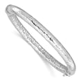 thumbnail image 1 of Auriga Fine Jewelry 925 Sterling Silver Rhodium-plated Polished Hammered Bangle for Women, 1 of 6