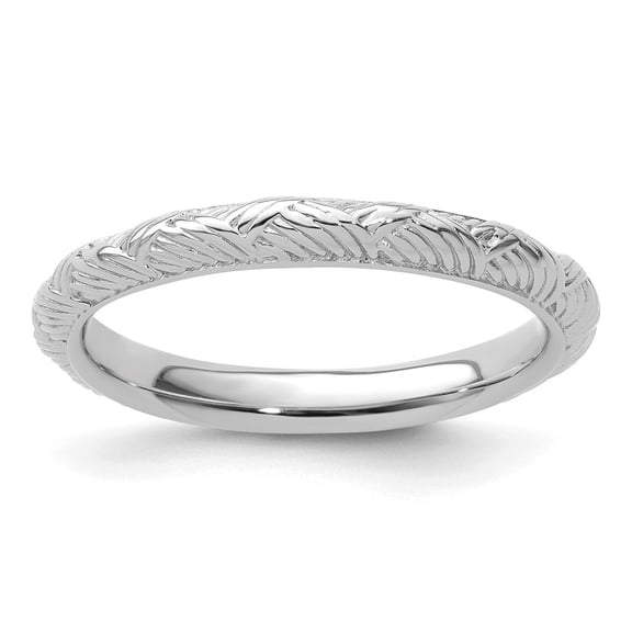 Auriga Fine Jewelry 925 Sterling Silver Rhodium-plated Polished Ring for Women Size 10